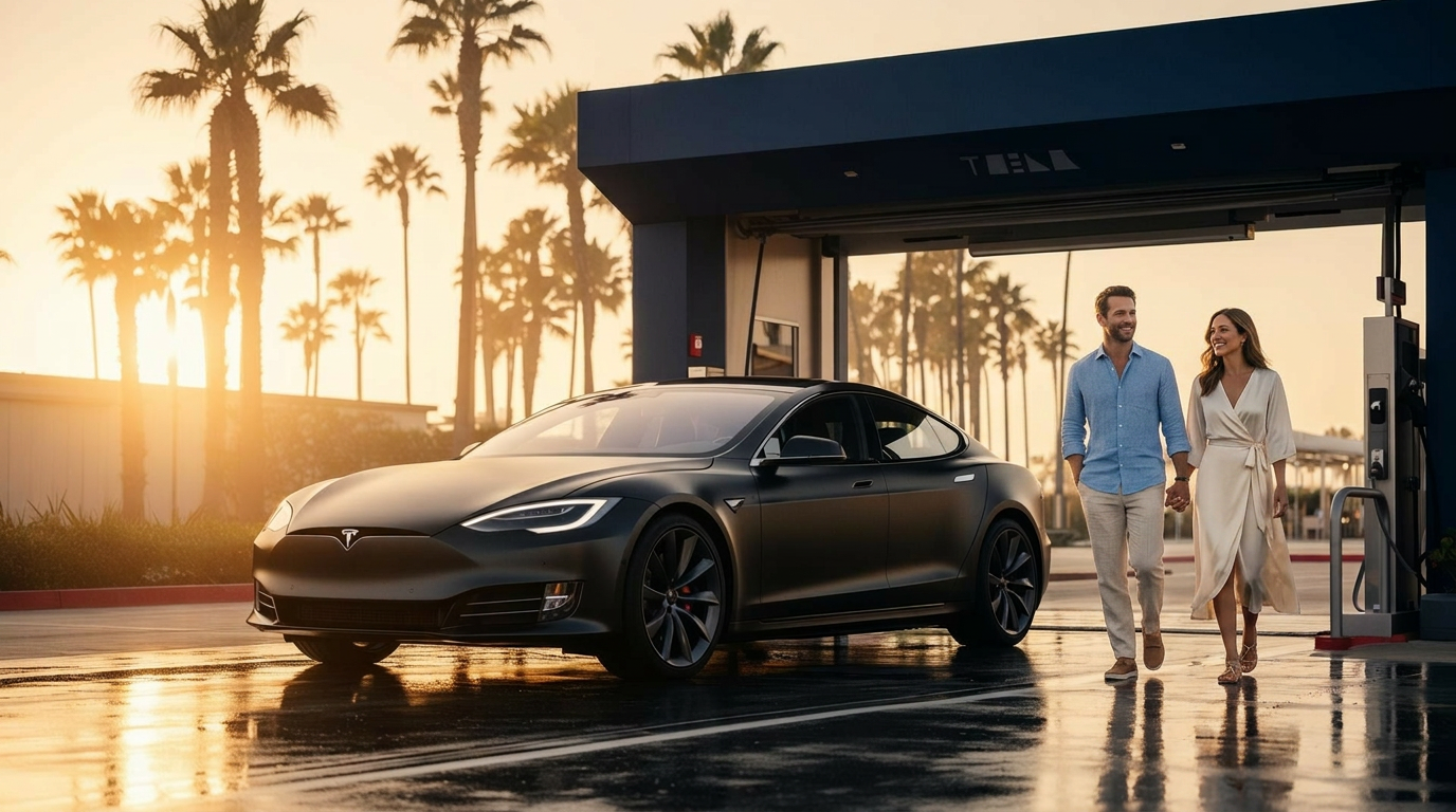 Tesla Plaid at Premier 7 Car Wash Newport Beach