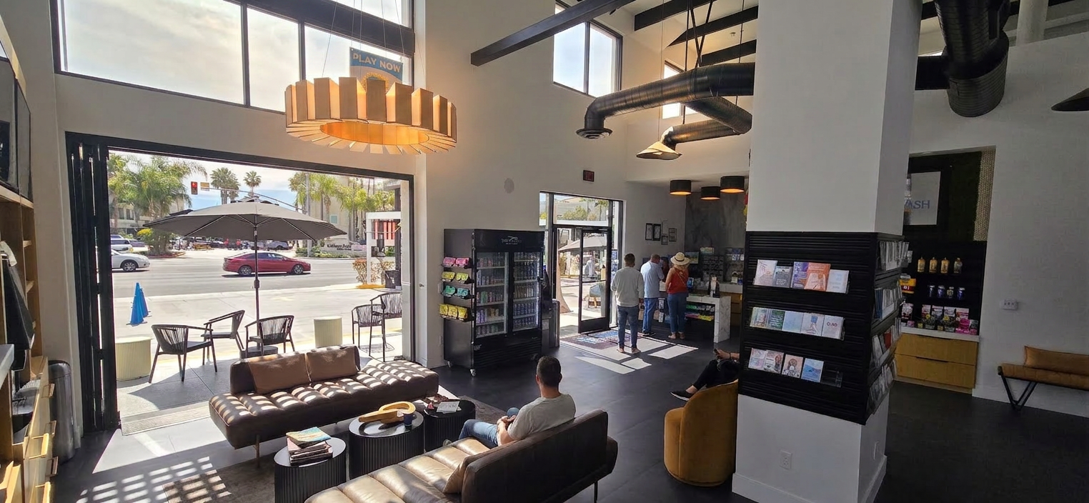 Premier 7 customer lounge interior in Newport Beach