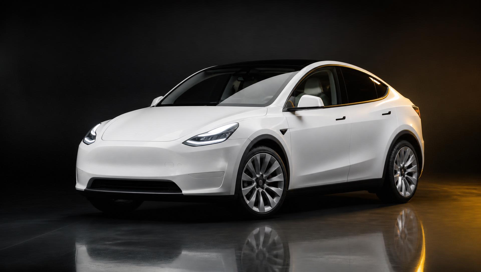 Pearl White Tesla Model Y at Premier 7 Touchless Car Wash Newport Beach