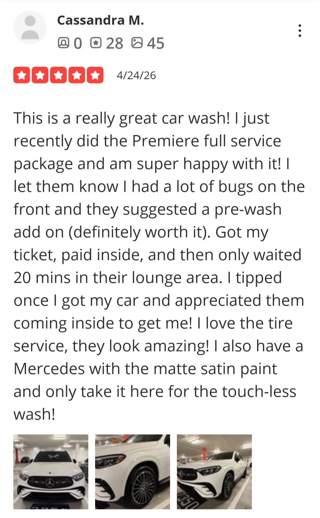 Cassandra M. review of Premier 7 Car Wash Newport Beach